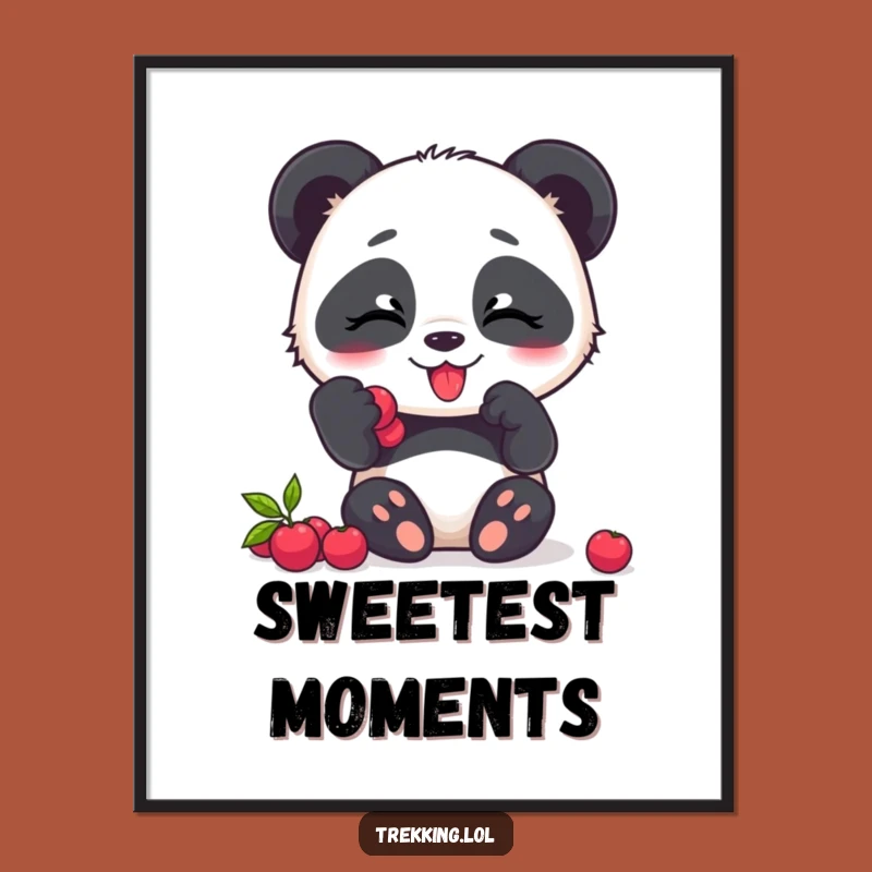 Funny Panda Berry Poster: Bring Joyful Moments to Your Walls