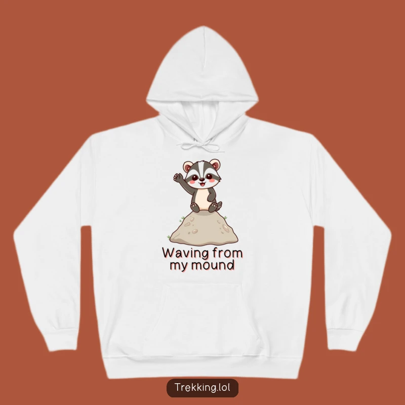 Funny Badger Hilltop Wave Hoodie: Cozy and Energetic Apparel for Cheerful Souls