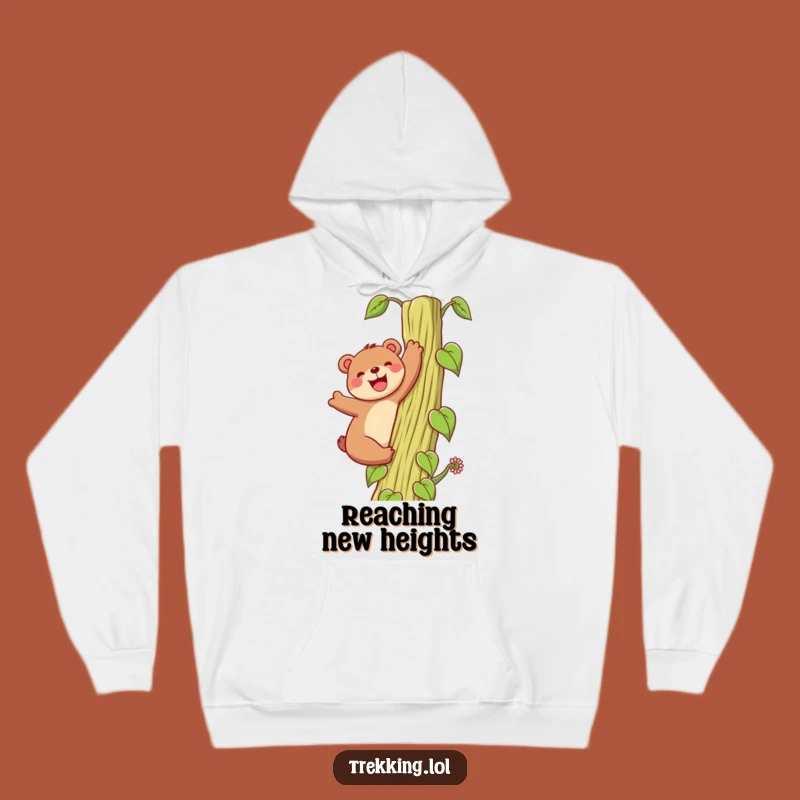 Funny Bear Beanstalk Hoodie: Cozy Climb to Adventure, Perfect Humorous Gift