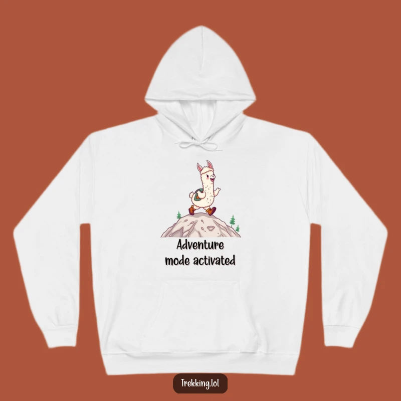Funny Happy Alpaca Hiking Hoodie: Joyful Boots Comfort Gift