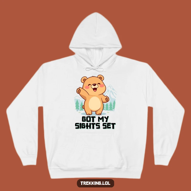 Funny Bear Summit Hoodie: Smiling Explorer's Cozy Climb, Ultimate Funny Gift