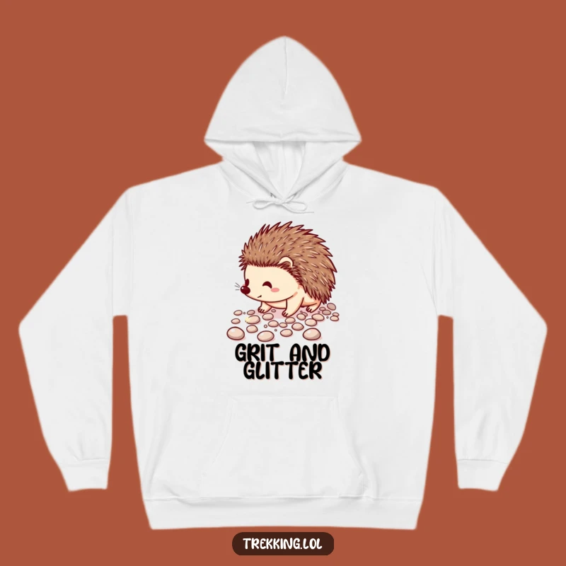 Funny Hedgehog Path Hoodie: Cozy Sparkle Wear, Ultimate Funny Gift for Little Critter Fans