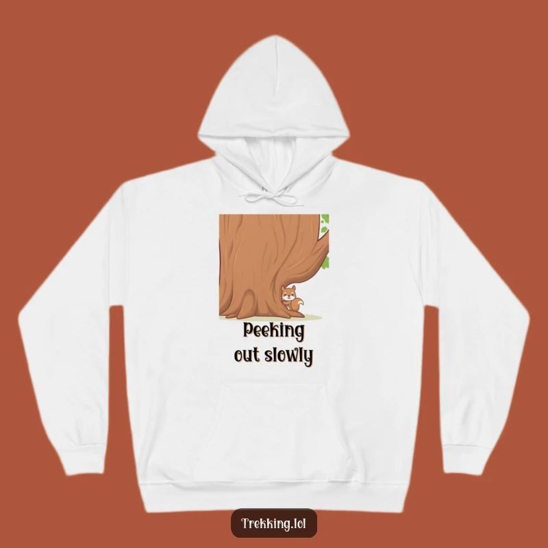 Funny Squirrel Cozy Hoodie: Warm Comfort with a Shy Charm
