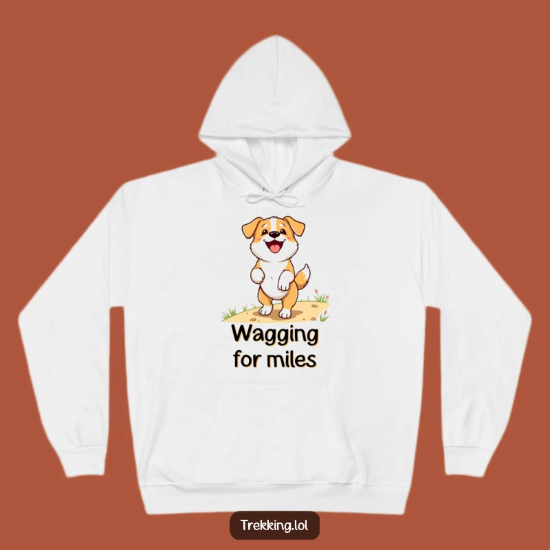 Funny Dog Trail Hoodie: Cozy Happy Pup's Wagging Tail Comfort, Ultimate Funny Gift Apparel