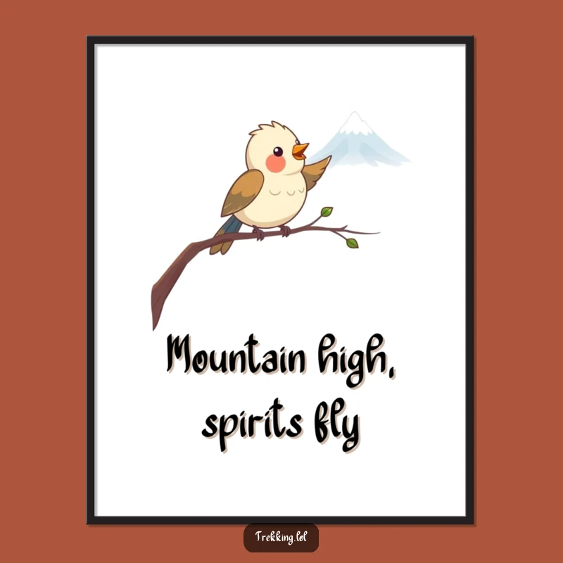 Free Printable Bird Mountain Wall Art - Funny Downloadable Decor for Nature Lovers