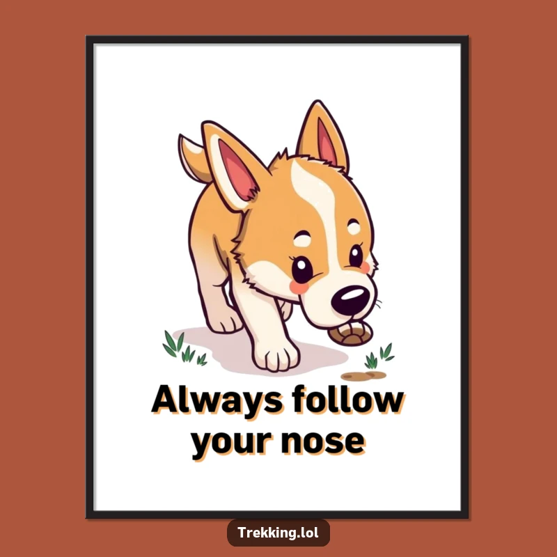 Free Printable Dog Wall Art - Funny Beagle Tracking Art Downloadable Gift