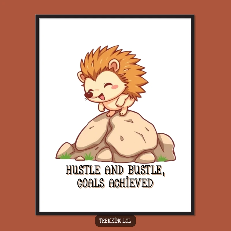 Free Printable Hedgehog Wall Art: Rocky Ascent Charm, Perfect Downloadable Decor