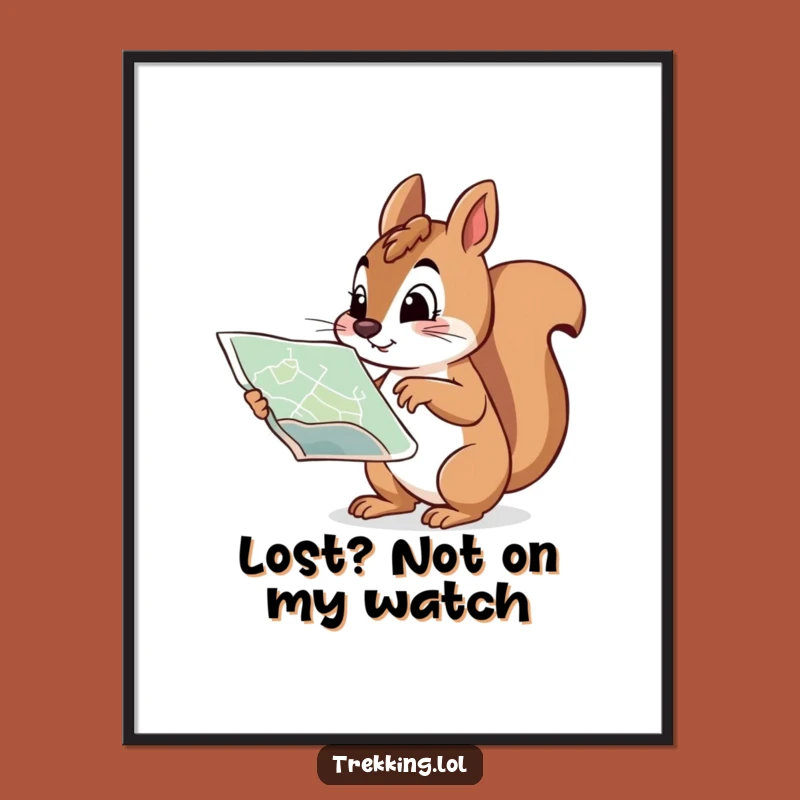 Free Printable Wall Art: Adventurous Squirrel Navigator Downloadable Decor Gift