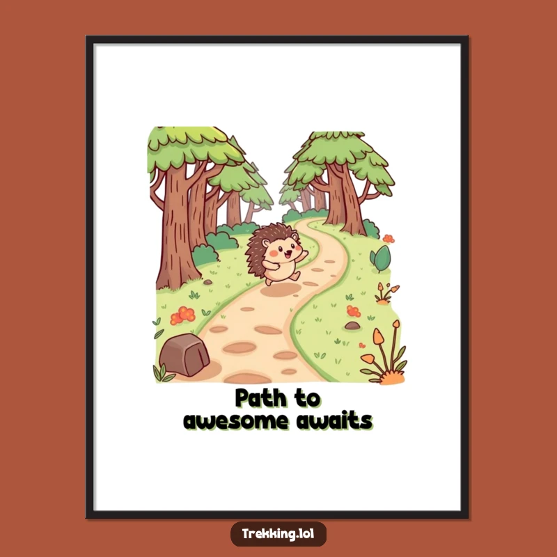 Free Printable Wall Art: Bouncing Hedgehog Forest - Whimsical Downloadable Decor!