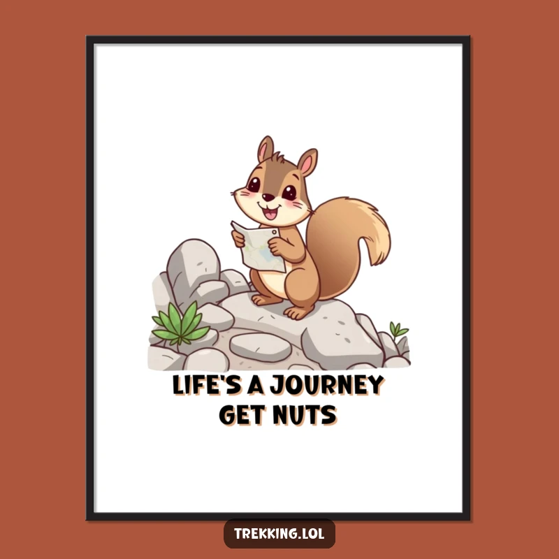 Funny Free Printable Wall Art: Squirrel Navigating Path - Whimsical Downloadable Decor