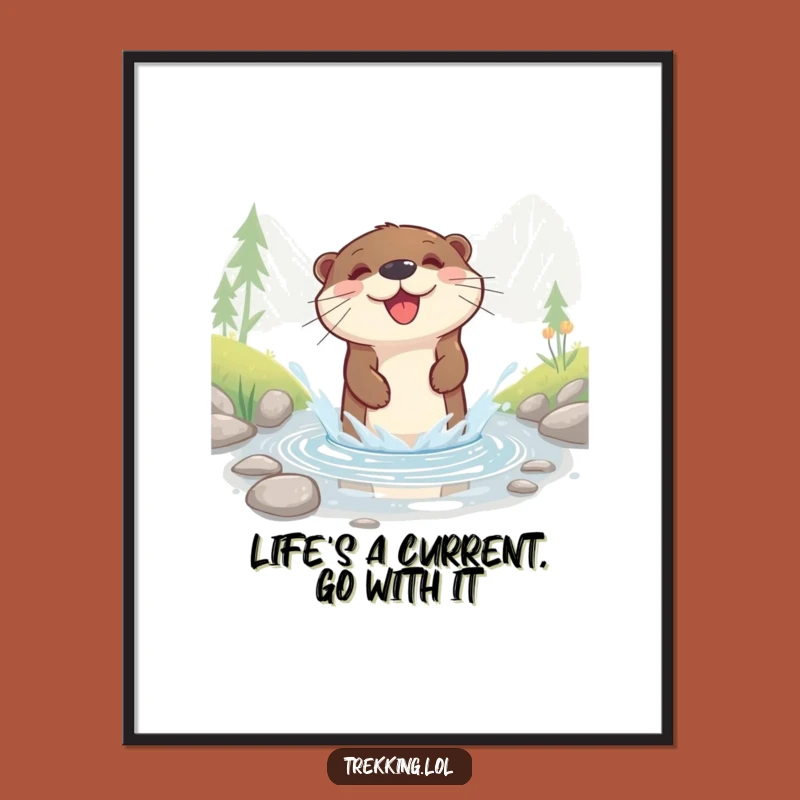 Funny Free Printable Otter Wall Art: DIY Downloadable Nature Gift