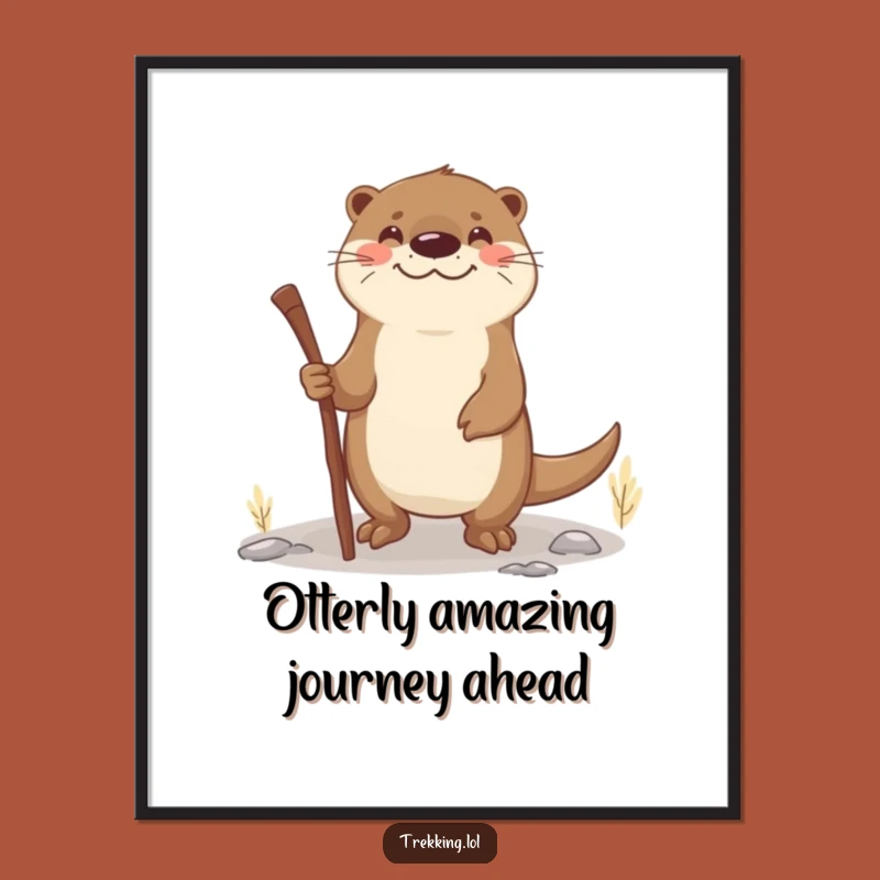 Funny Free Printable Wall Art: Otter's Uneven Path, Hilarious Downloadable Nature Decor!