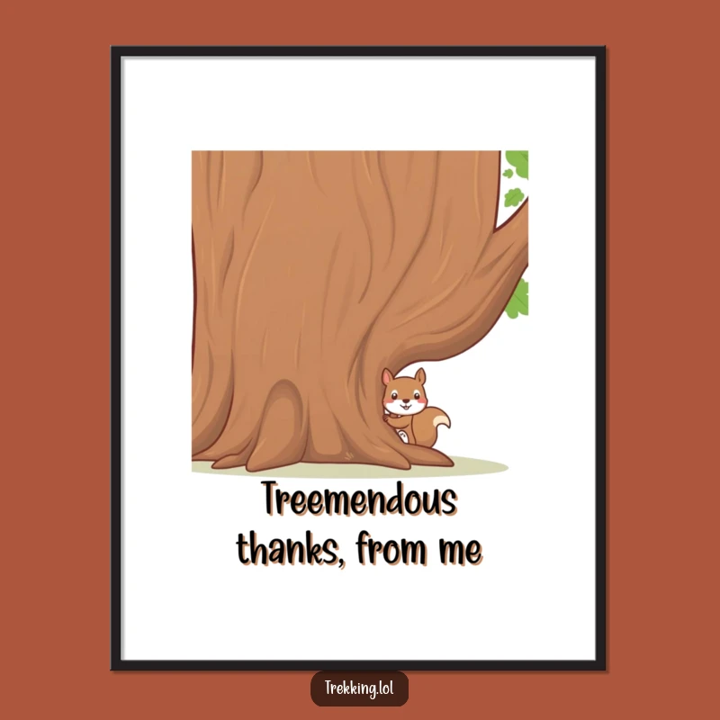 Free Printable Wall Art: Shy Squirrel Tree Hideout Decor Downloadable Gift