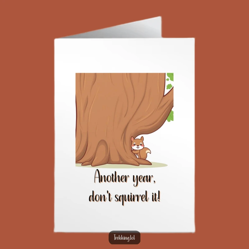 Free Printable Birthday Card: Shy Squirrel Surprise Downloadable Gift
