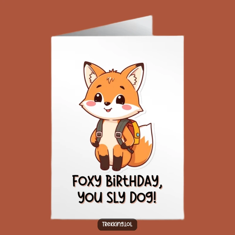 Free Printable Fox Birthday Card: Adventure Ready Downloadable Greeting for Fun!