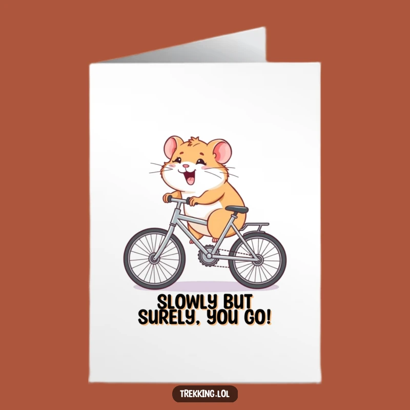 Free Printable Hamster Bicycle Birthday Card - Funny Downloadable Gift for Him