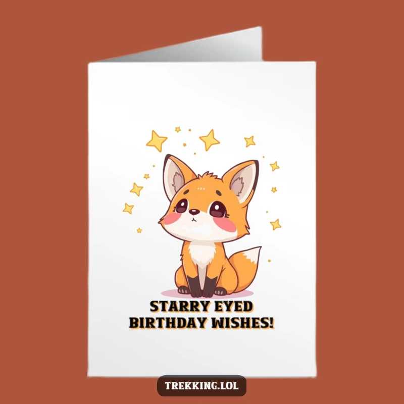 Free Printable Fox Star Birthday Card - Funny Downloadable Gift for Dreamers