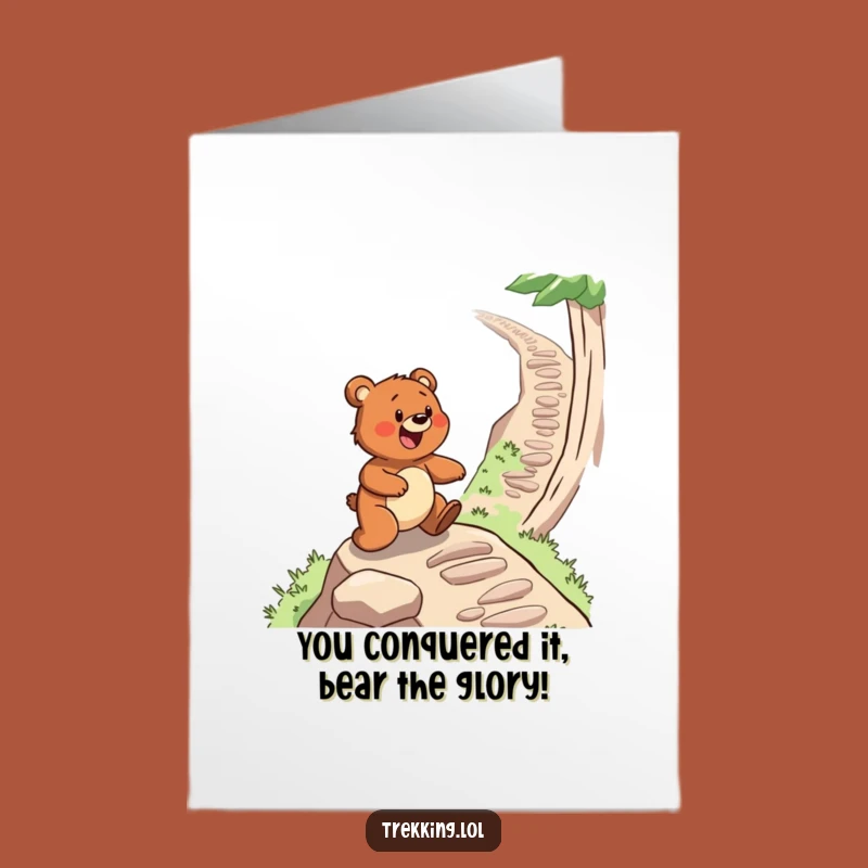 Free Printable Bear Card: Success on the Trail Congratulations Downloadable Greeting!