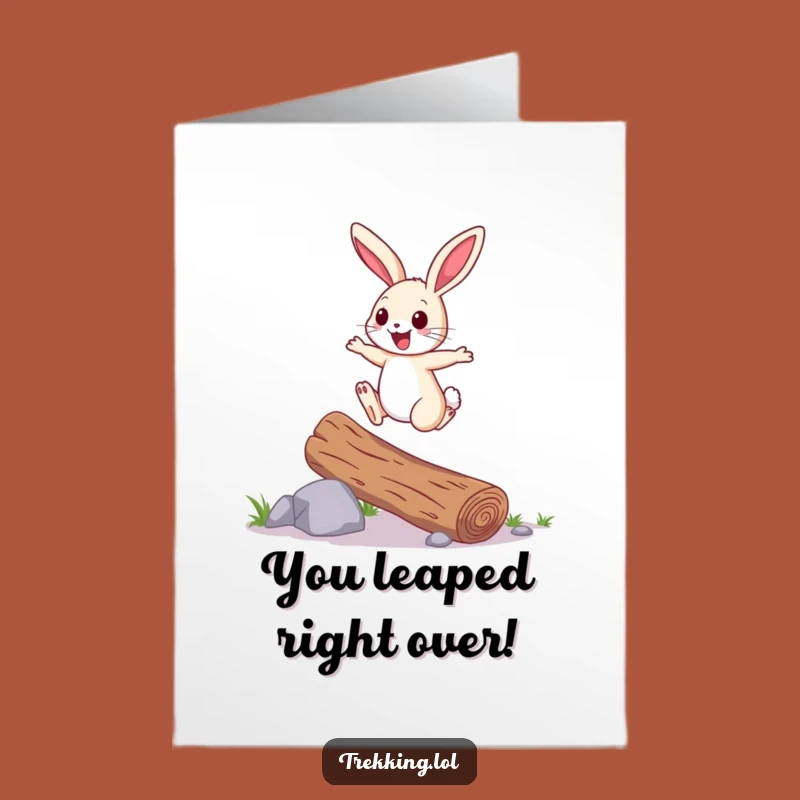 Free Printable Congrats Card: Bunny Hops Log for Your Big Achievement!