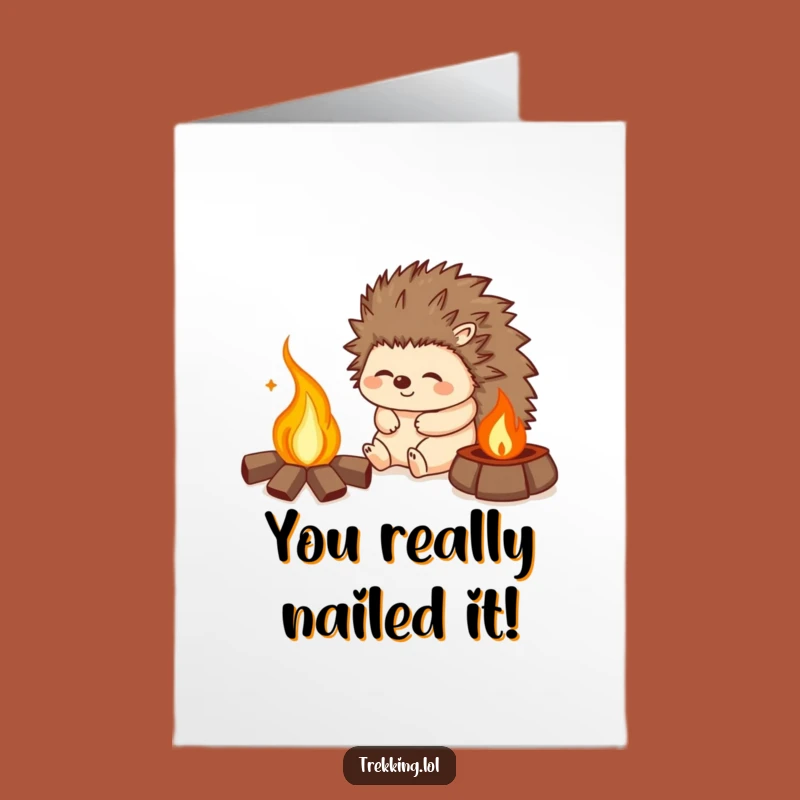Free Printable Congrats Card: Happy Hedgehog Campfire Sigh, Downloadable, Hilarious DIY Gift