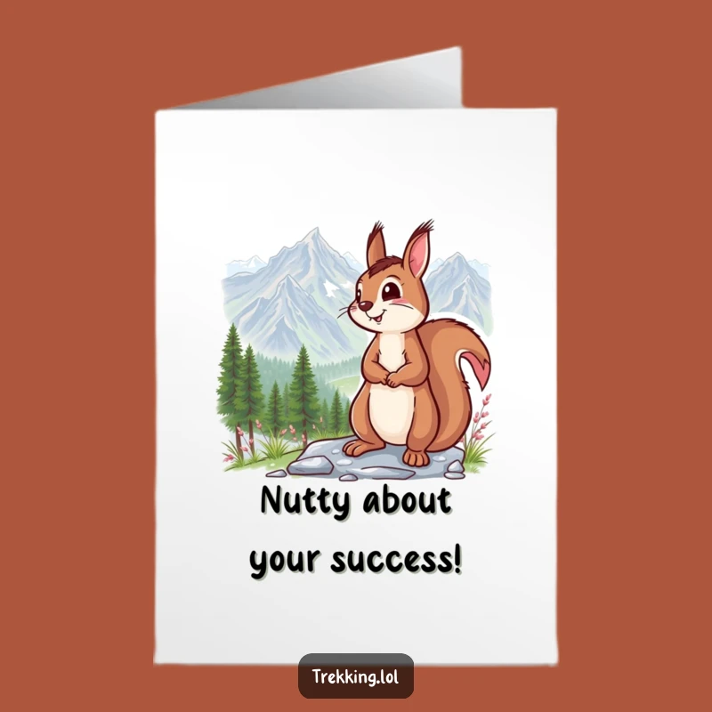 Free Printable Congrats Card: Squirrel's Mountain View Triumph, Humorous Downloadable Gift