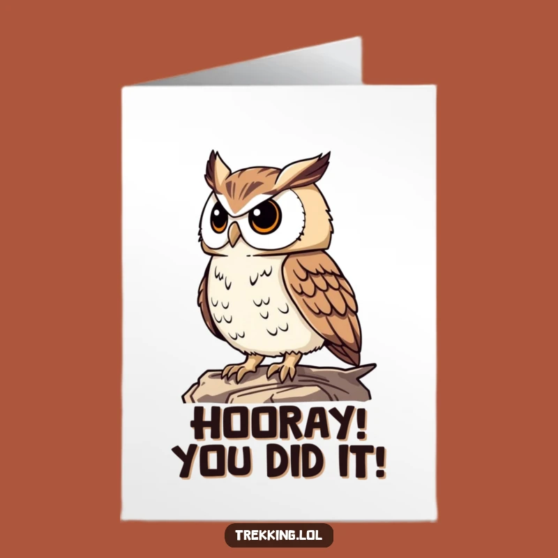 Free Printable Congrats Card: Proud Owl Wise Funny Downloadable Gift for Success