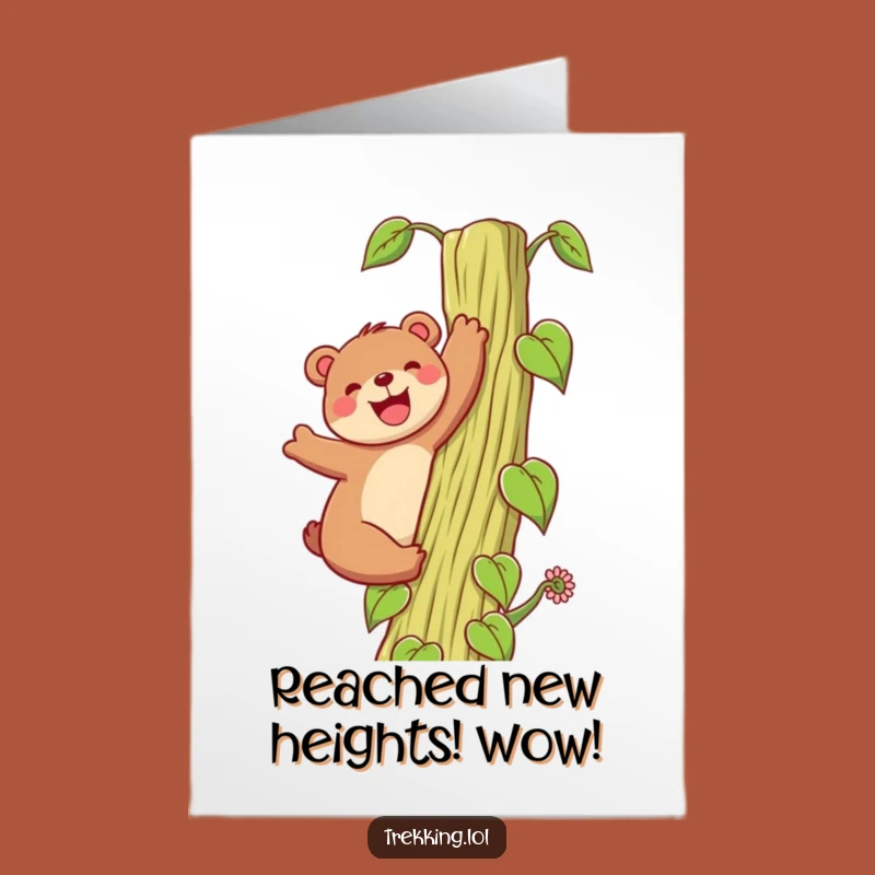 Free Printable Congrats Card: Bear Climbs Beanstalk to Celebrate Your Win!