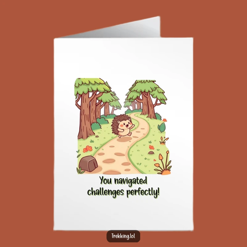 Free Printable Congrats Card: Hedgehog Forest Journey - Exuberant Downloadable Gift!