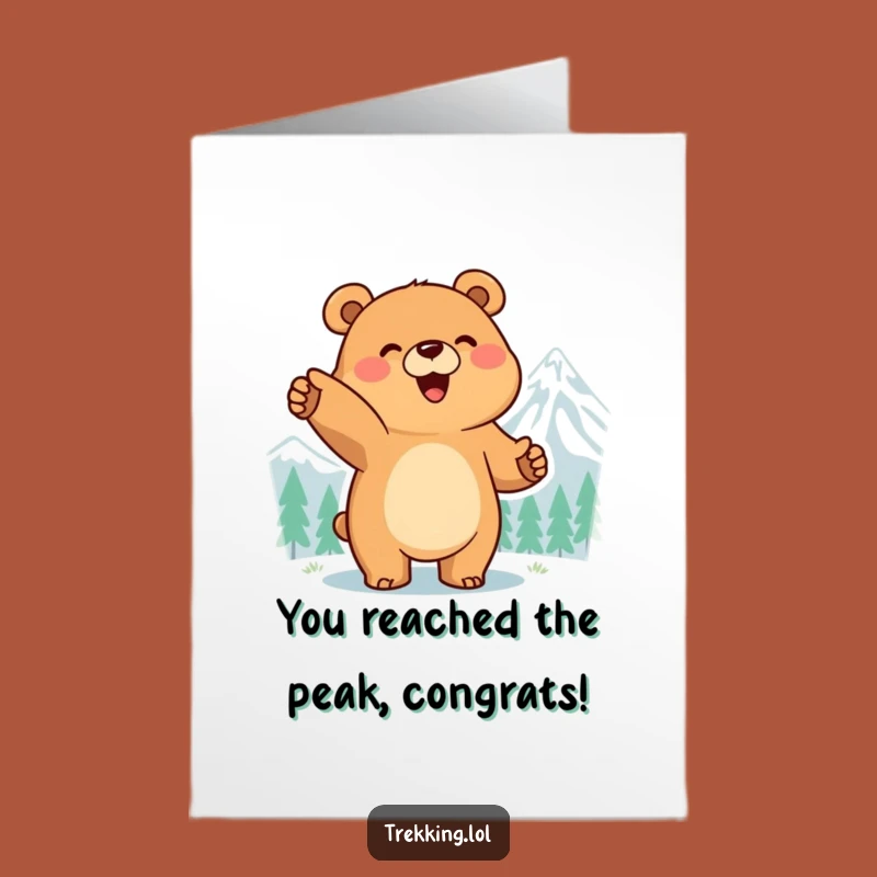 Free Printable Congrats Card: Bear's Peak Achievement - Funny Downloadable Celebration Gift