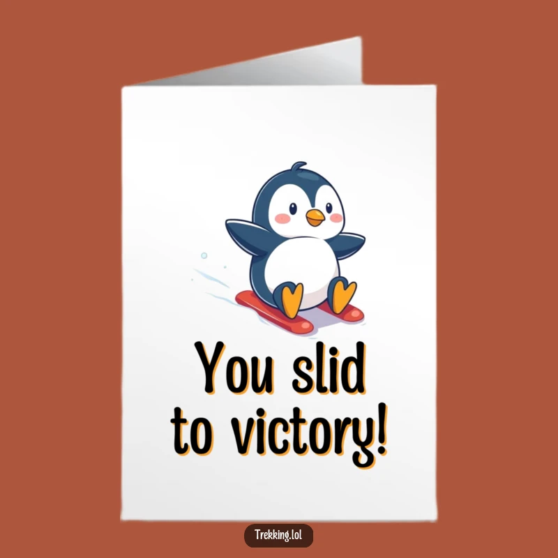 Free Printable Penguin Congratulations Card - Funny Sliding Penguin Downloadable Gift