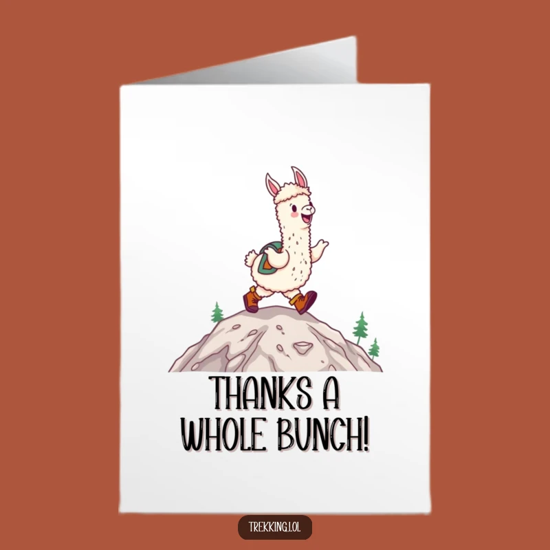 Free Printable Alpaca Thank You Card - Joyful Hiking Alpaca Funny Greeting