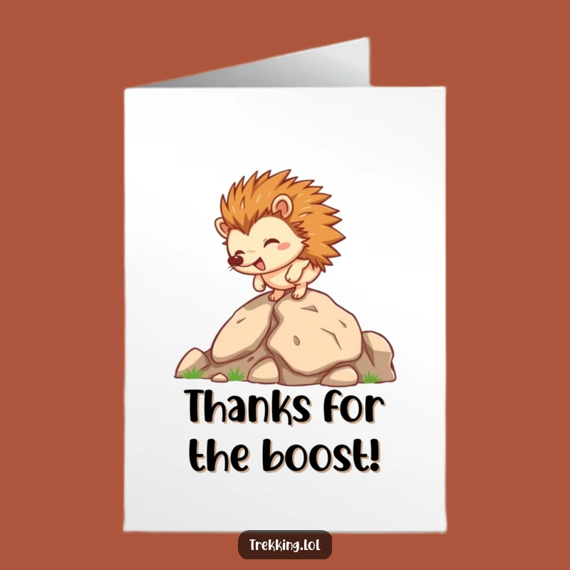 Free Printable Hedgehog Thank You Card: Climbing Gratitude, Perfect Downloadable Gift