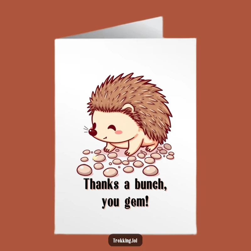 Free Printable Hedgehog Thank You Card Downloadable Gratitude on a Sparkling Path