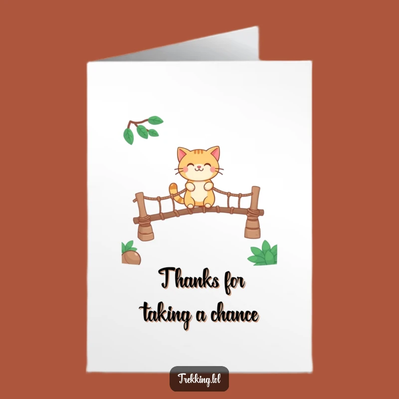Free Printable Smiling Cat Thank You Card - Crossing Bridges Downloadable Note