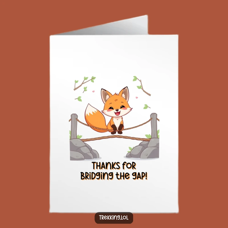 Free Printable Thank You Card: Fox's Trust Fall - Funny Downloadable Gift