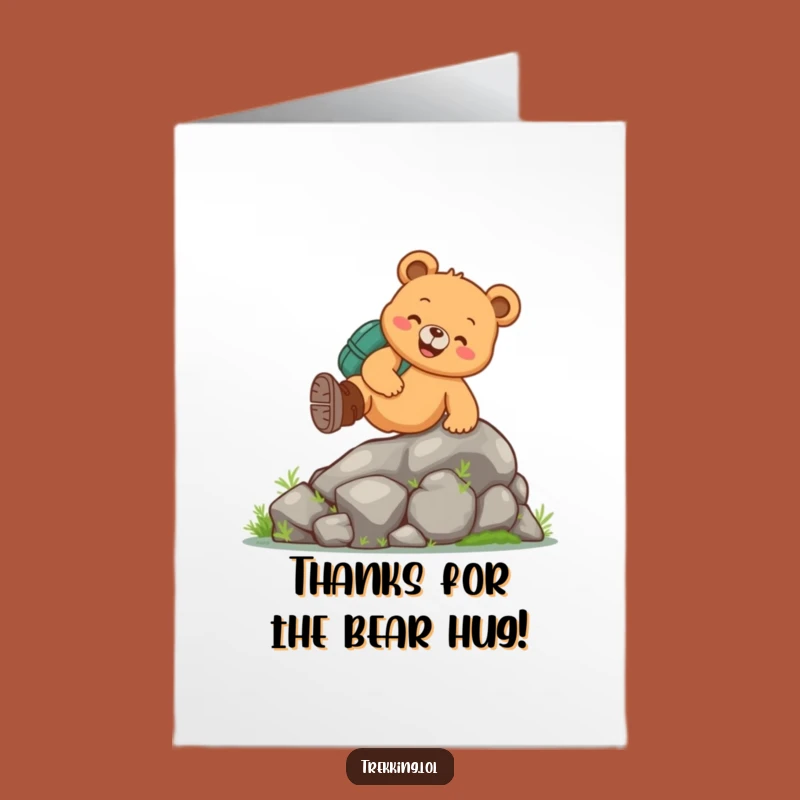Free Printable Thank You Card: Funny Bear Hiking Appreciation, Heartfelt DIY Downloadable Gift!