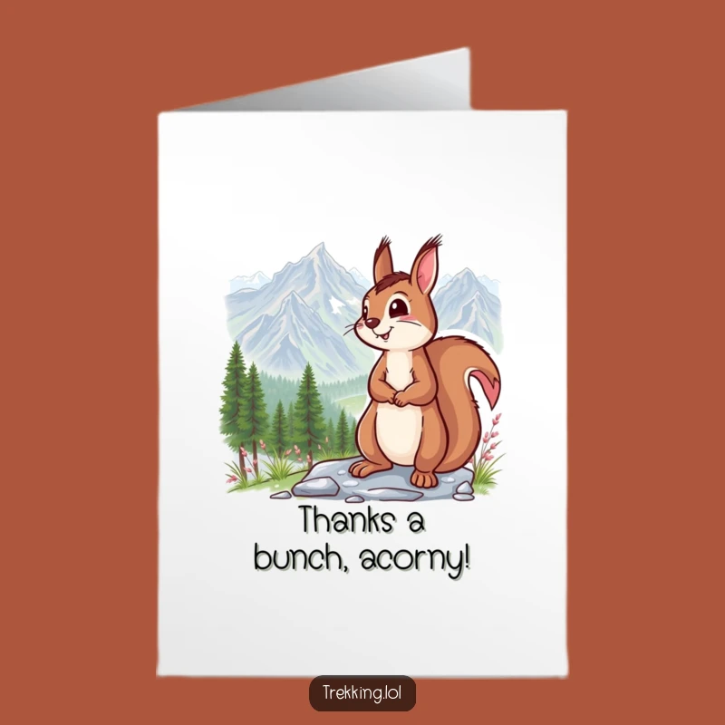 Free Printable Thank You Card: Squirrel's Mountain Gratitude, Funny Downloadable Gift
