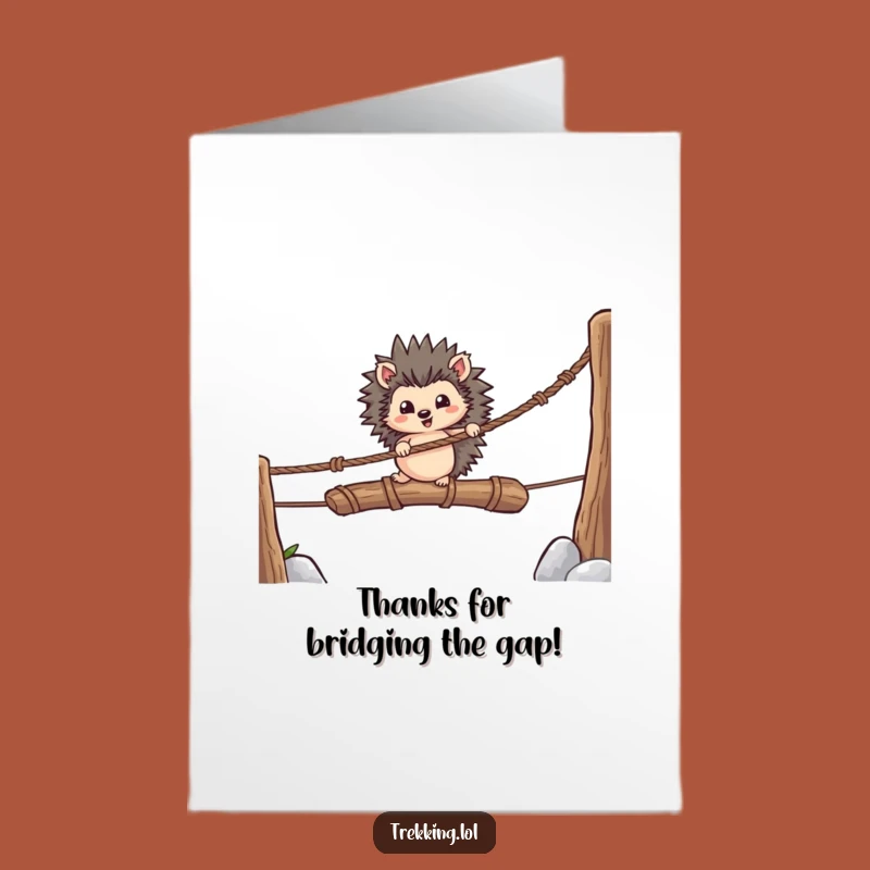 Free Printable Hedgehog Thank You Card - Funny Brave Crossing Downloadable Gift
