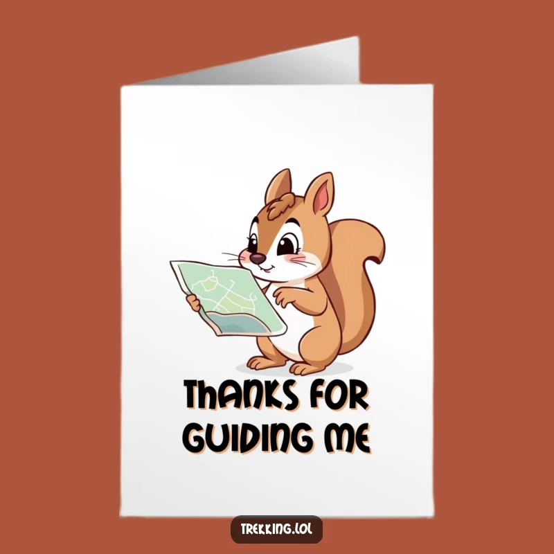 Free Printable Thank You Card: Squirrel Navigator DIY Gift Downloadable Art