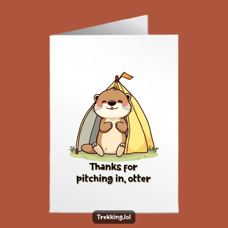Free Printable Otter Thank You Card: Pitching Thanks Downloadable Greeting!