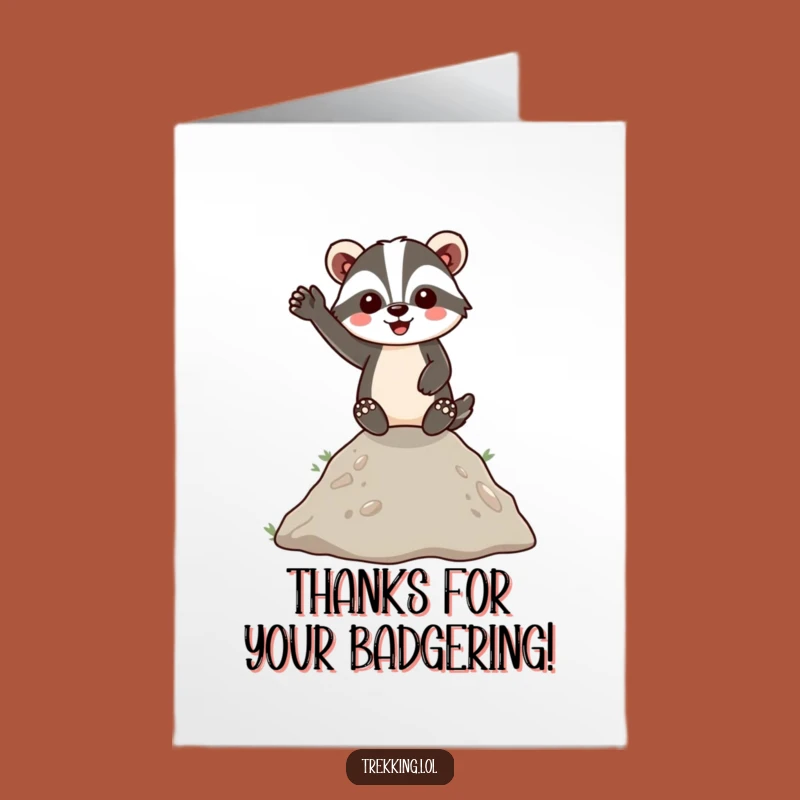 Free Printable Badger Thank You Card - Funny Downloadable Gratitude Art
