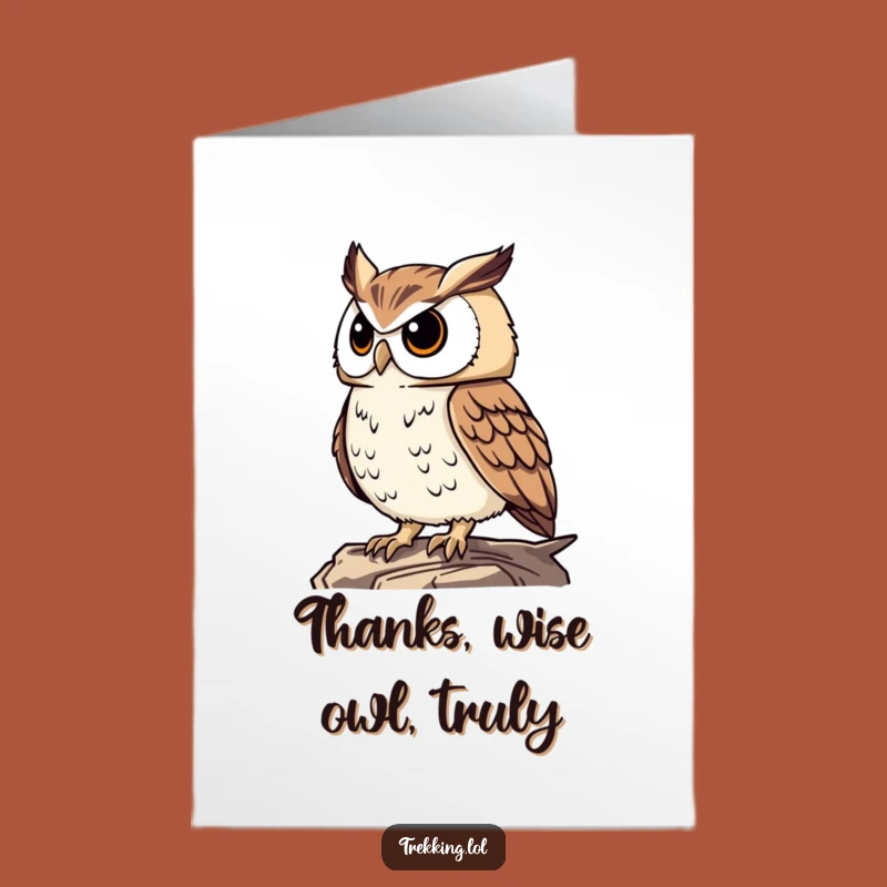 Free Printable Thank You Card: Proud Owl Wise Funny Downloadable Gift of Gratitude