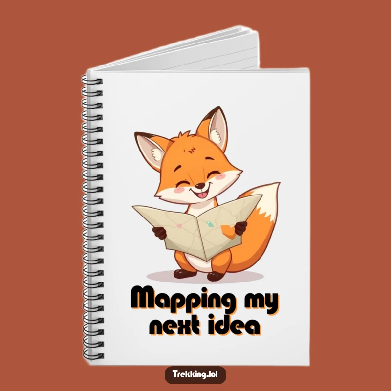 Funny Cheerful Fox Map Notebook: Grinning Navigator Journal Gift
