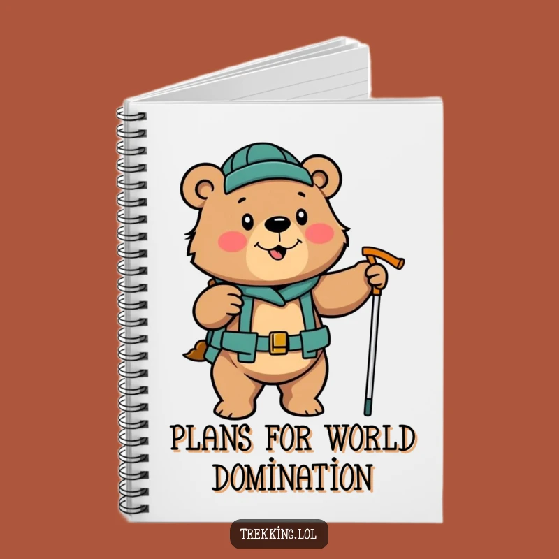 Funny Determined Bear Hiking Notebook: Poles Journal Gift