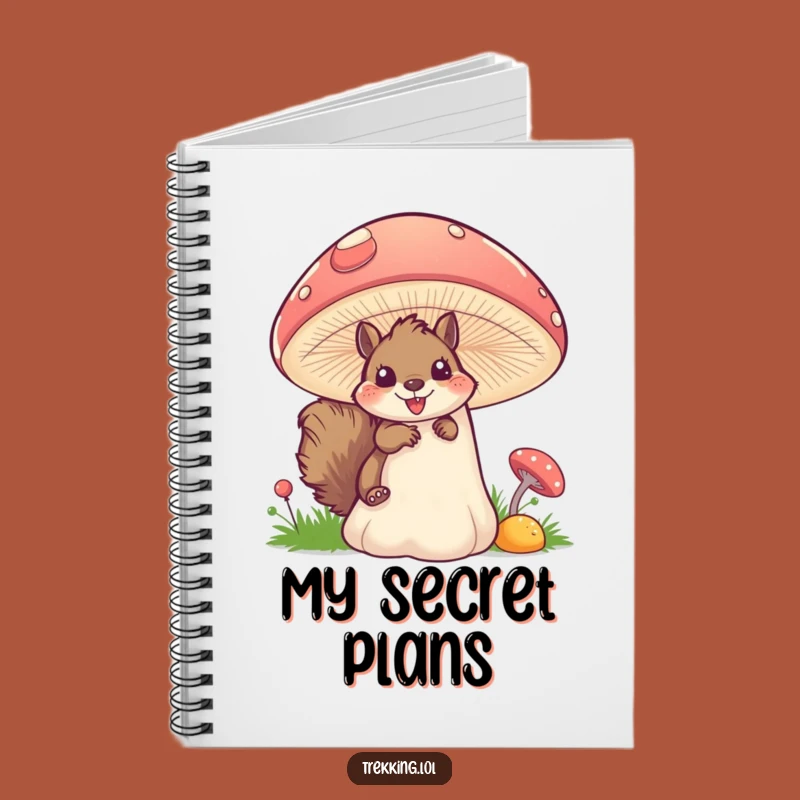 Funny Squirrel Mushroom Notebook: Excited Peek Squirrel's Journal, Whimsical Forest Notes