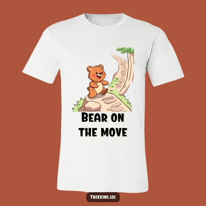 Funny Bear Adventure Tee: Determined Climber T-Shirt for Hikers Funny Trail Gift