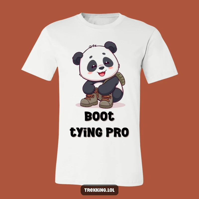 Funny Panda Hiking T-Shirt: Adventure Awaits, Laces Tied Gift
