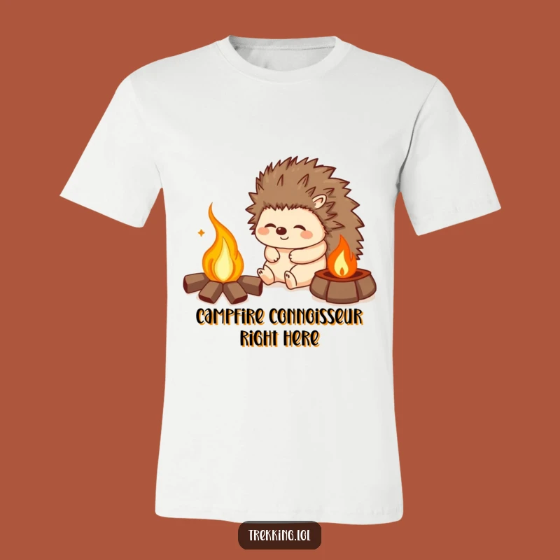 Funny Hedgehog Campfire T-Shirt - Cozy Forest Graphic Tee Gift