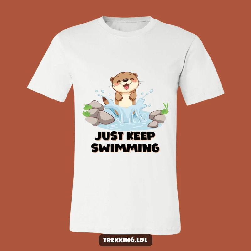 Funny Otter Splashing T-Shirt: Joyful Woodland Animal Tee, Ideal Funny Gift for Nature Enthusiasts