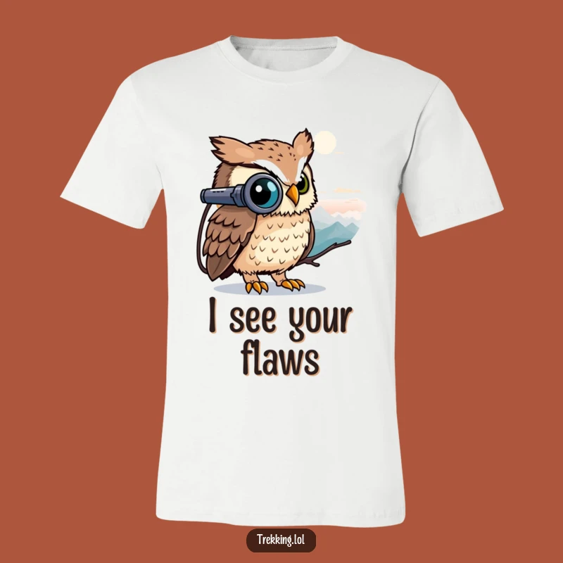 Funny Owl Binoculars T-Shirt - Adventurous & Humorous Tee Gift